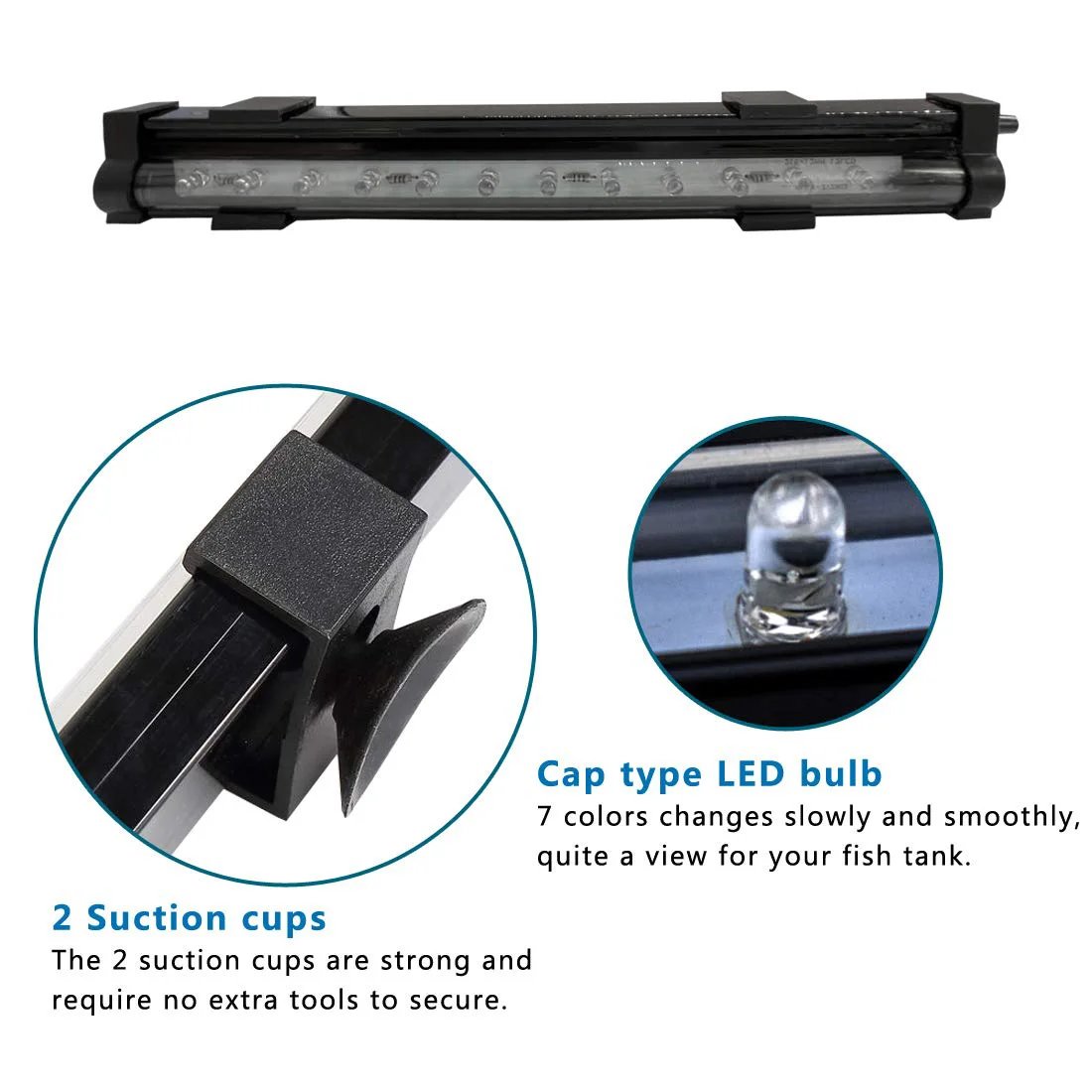Lampe à bulles d'air LED pour aquarium, lampe sous-marine SubSN, lumière de poisson précieuse, document proxy, oxygène exécutif pour poisson précieux