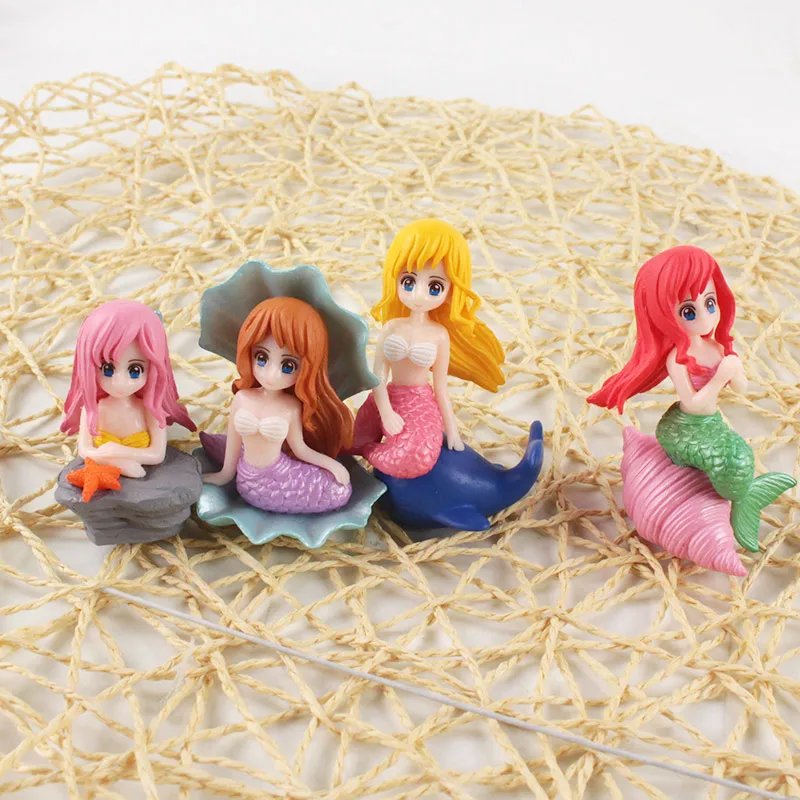 Décoration d'Aquarium en Plastique, Précieux Ornement de Petite Sirène, FigAuckland Miniature, Décor de Gâteau, Accessoires Artisanaux de Bureau