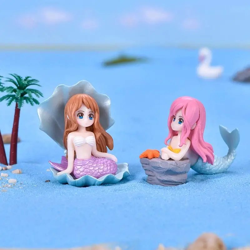 Décoration d'Aquarium en Plastique, Précieux Ornement de Petite Sirène, FigAuckland Miniature, Décor de Gâteau, Accessoires Artisanaux de Bureau