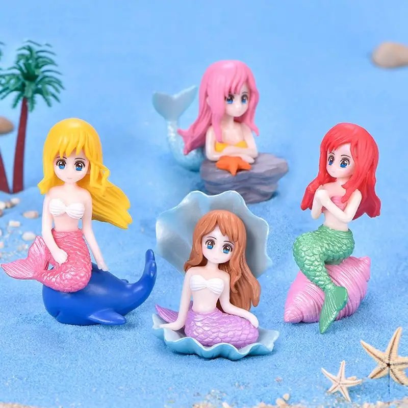 Décoration d'Aquarium en Plastique, Précieux Ornement de Petite Sirène, FigAuckland Miniature, Décor de Gâteau, Accessoires Artisanaux de Bureau