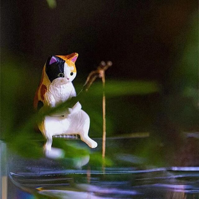 Décoration d'aquarium de pêche de chat – Image 3