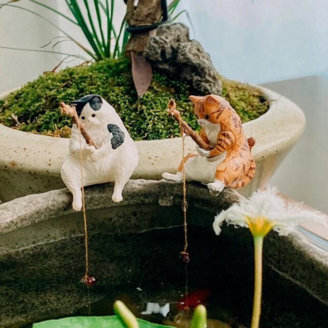 Décoration d'aquarium de pêche de chat – Image 5