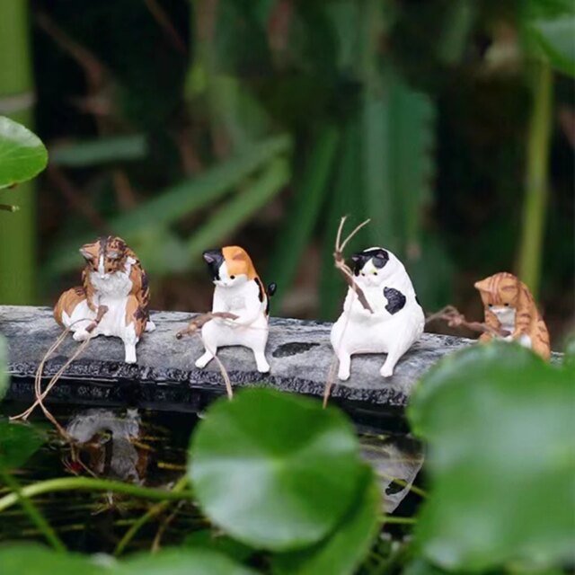 Décoration d'aquarium de pêche de chat