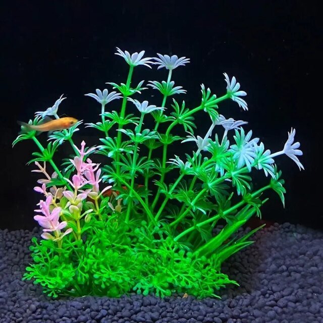 Ornement de plante précieuse d'aquarium | plantes de simulation d'eau | bol de poisson en plastique | décoration de mauvaises herbes – Image 4
