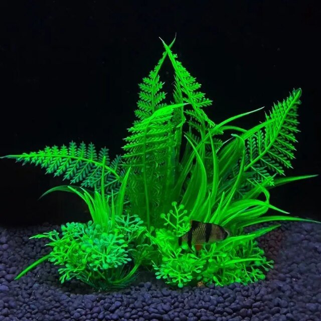 Ornement de plante précieuse d'aquarium | plantes de simulation d'eau | bol de poisson en plastique | décoration de mauvaises herbes – Image 6