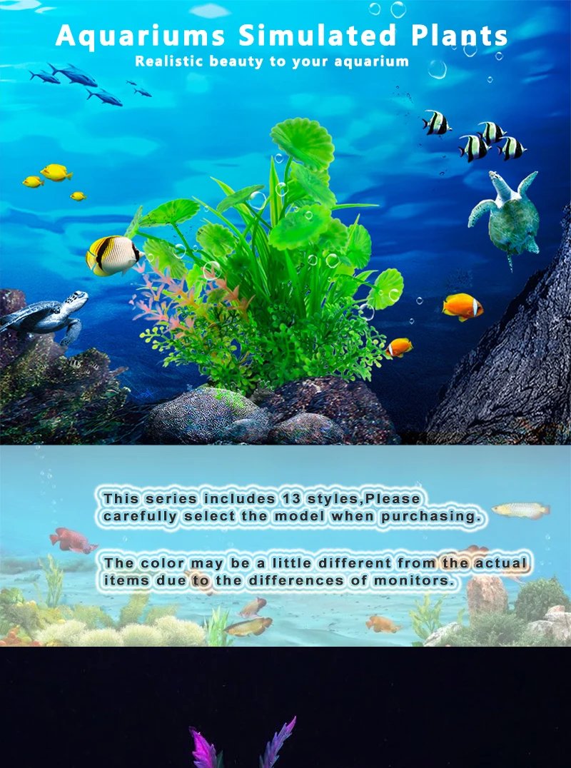 Ornement de plante précieuse d'aquarium, décor Él, plantes de simulation d'eau, bol de poisson en plastique, décoration de mauvaises herbes, 5.5 po