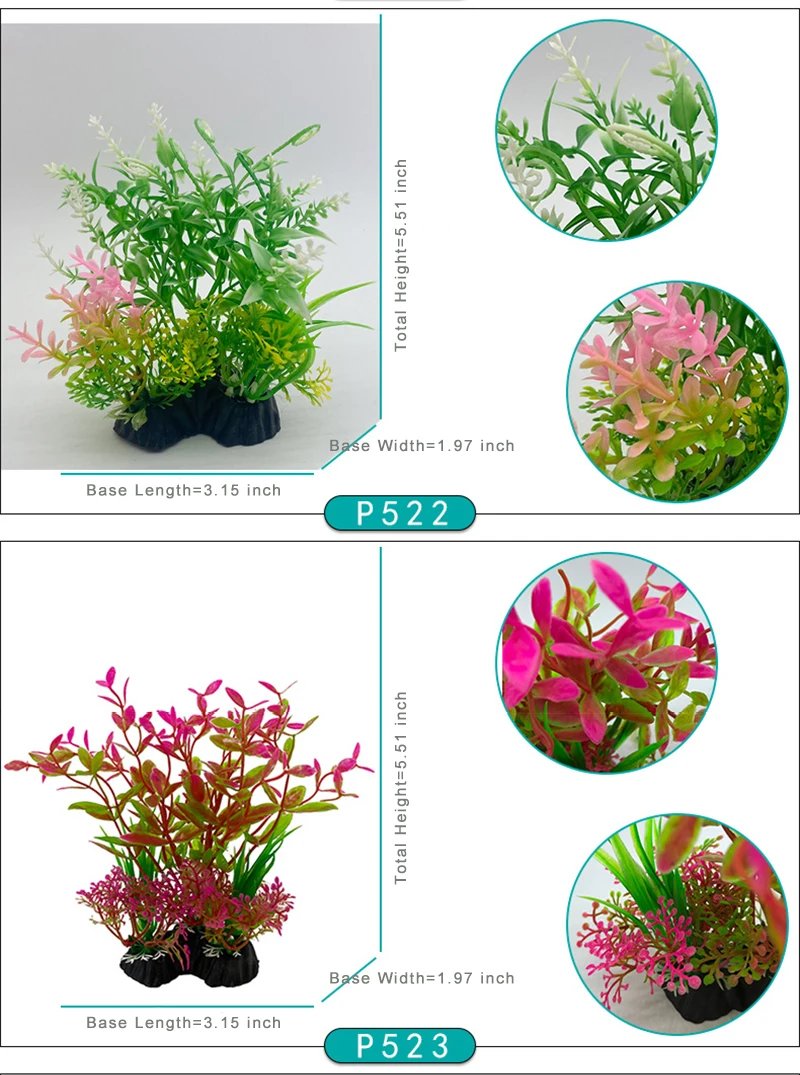 Ornement de plante précieuse d'aquarium, décor Él, plantes de simulation d'eau, bol de poisson en plastique, décoration de mauvaises herbes, 5.5 po