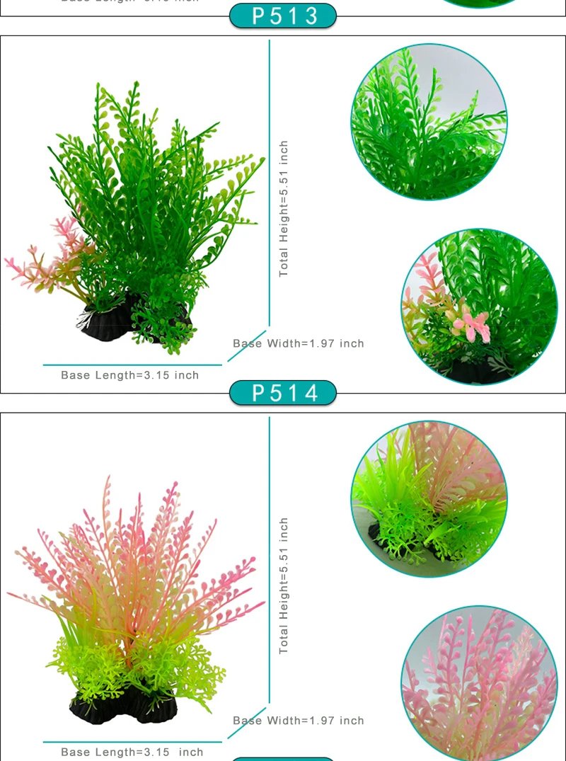Ornement de plante précieuse d'aquarium, décor Él, plantes de simulation d'eau, bol de poisson en plastique, décoration de mauvaises herbes, 5.5 po