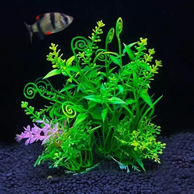 Ornement de plante précieuse d'aquarium | plantes de simulation d'eau | bol de poisson en plastique | décoration de mauvaises herbes – Image 5