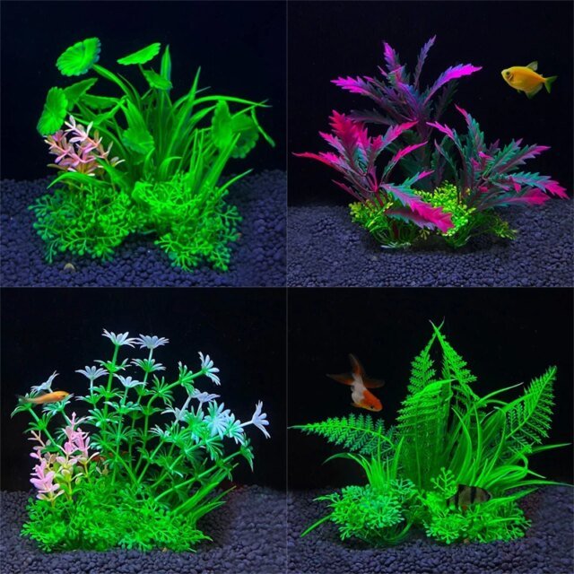 Ornement de plante précieuse d'aquarium | plantes de simulation d'eau | bol de poisson en plastique | décoration de mauvaises herbes