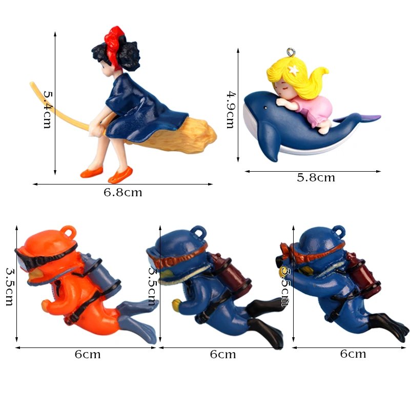 Décor d'Aquarium de Poissons de Dessin Animé, Mini Plongeur, Simulation de Sirène Flottante, Décoration Précieuse, Pendentif Kiki, Accessoires