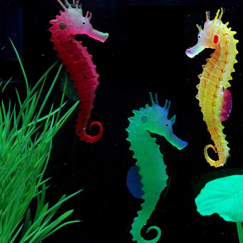 Aquarium lumineux artificiel en Silicone, faux poisson-lion flottant dans la nuit, ornement décoratif pour la maison