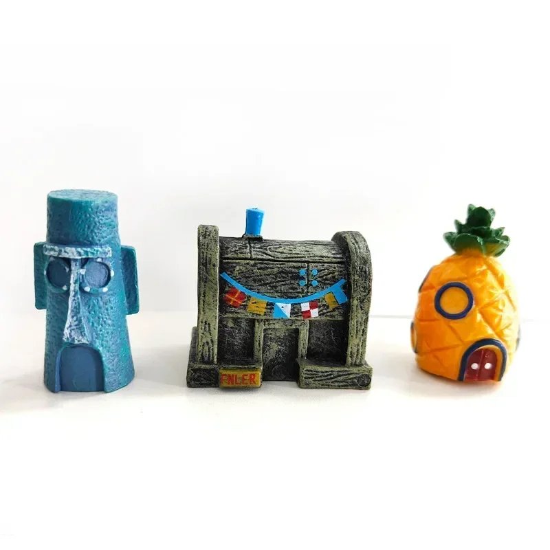 Décoration d'Aquarium Précieux, Accessoires de Poisson, Dessin Animé Rick, Ananas, Maison
