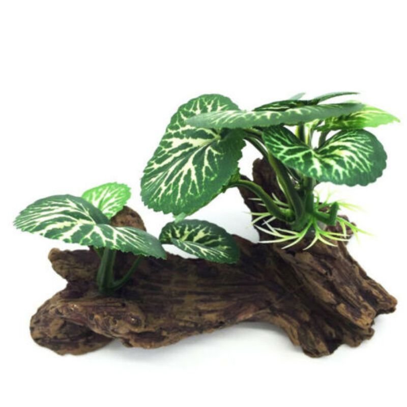 Tronc d'arbre de tortue artificielle en plastique, bois flotté, aquarium, poisson précieux, reptile, intervalles, racines exécutives, plante, ornement de décoration en bois