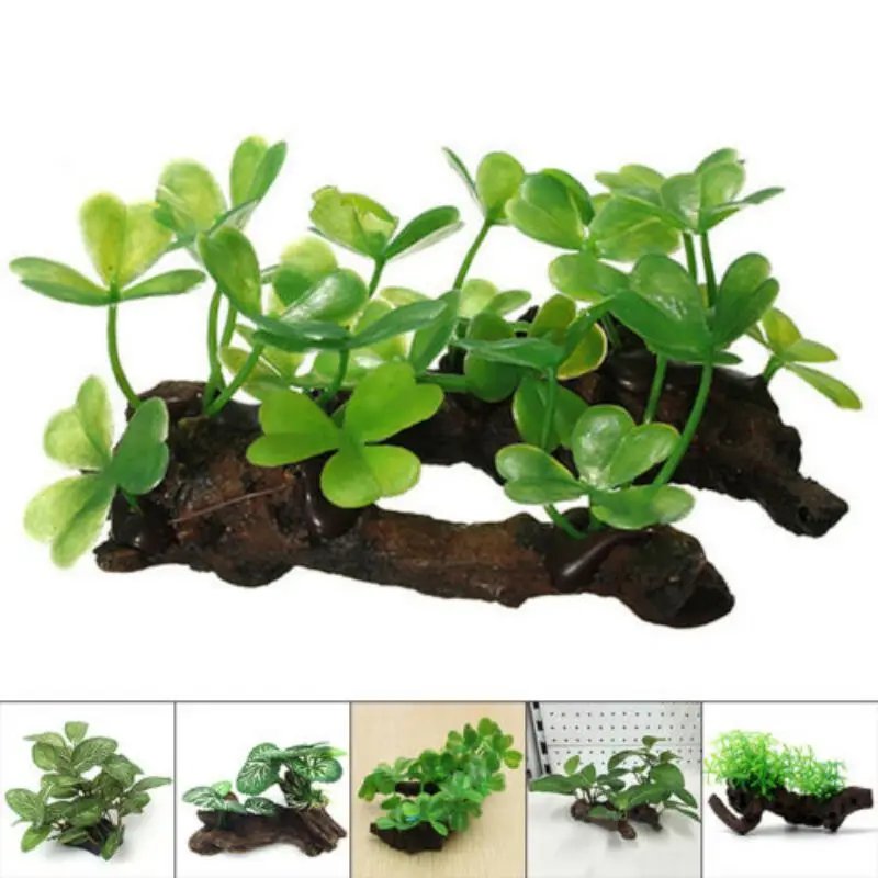 Tronc d'arbre de tortue artificielle en plastique, bois flotté, aquarium, poisson précieux, reptile, intervalles, racines exécutives, plante, ornement de décoration en bois