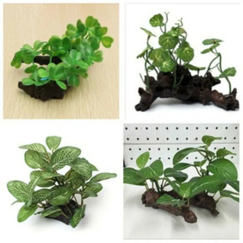 Tronc d'arbre de tortue artificielle en plastique, bois flotté, aquarium, poisson précieux, reptile, intervalles, racines exécutives, plante, ornement de décoration en bois