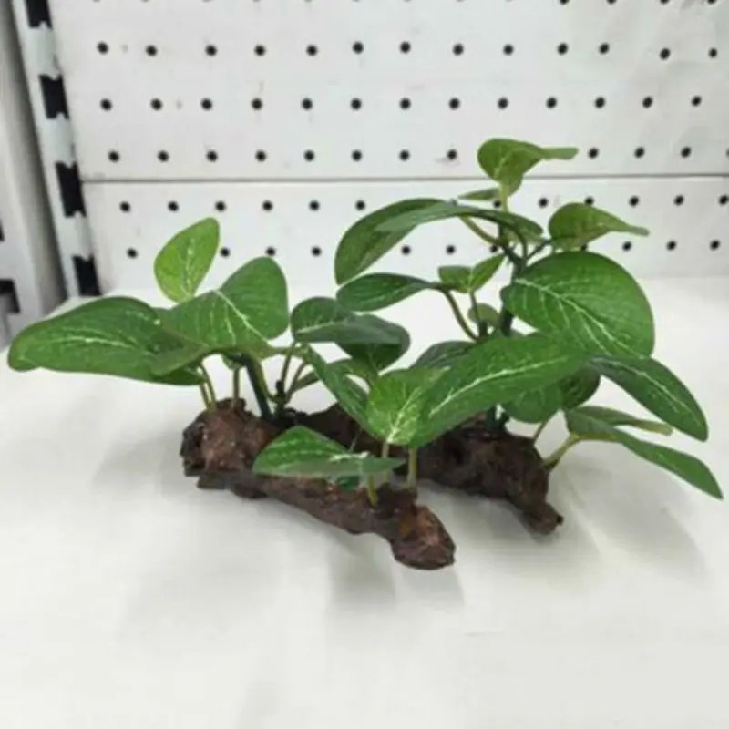 Tronc d'arbre de tortue artificielle en plastique, bois flotté, aquarium, poisson précieux, reptile, intervalles, racines exécutives, plante, ornement de décoration en bois