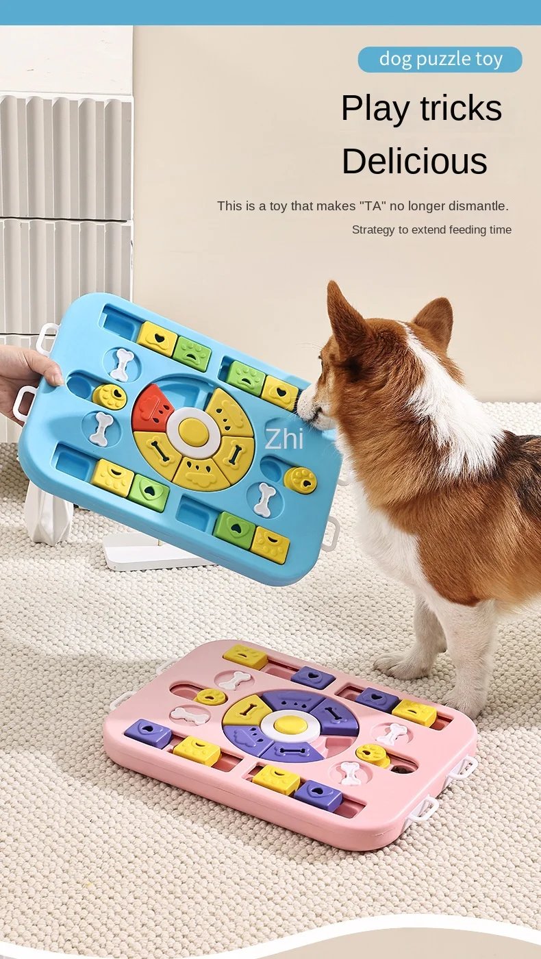 Jouet puzzle pour animaux de compagnie avec bol audible, mangeoire pour chien et chat, bol pour nourriture lente, fournitures pour animaux de compagnie, nouveau