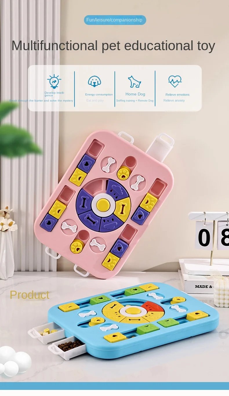 Jouet puzzle pour animaux de compagnie avec bol audible, mangeoire pour chien et chat, bol pour nourriture lente, fournitures pour animaux de compagnie, nouveau Jouet puzzle pour animaux de compagnie avec bol audible, mangeoire pour chien et chat, bol pour nourriture lente, fournitures pour animaux de compagnie, nouveau