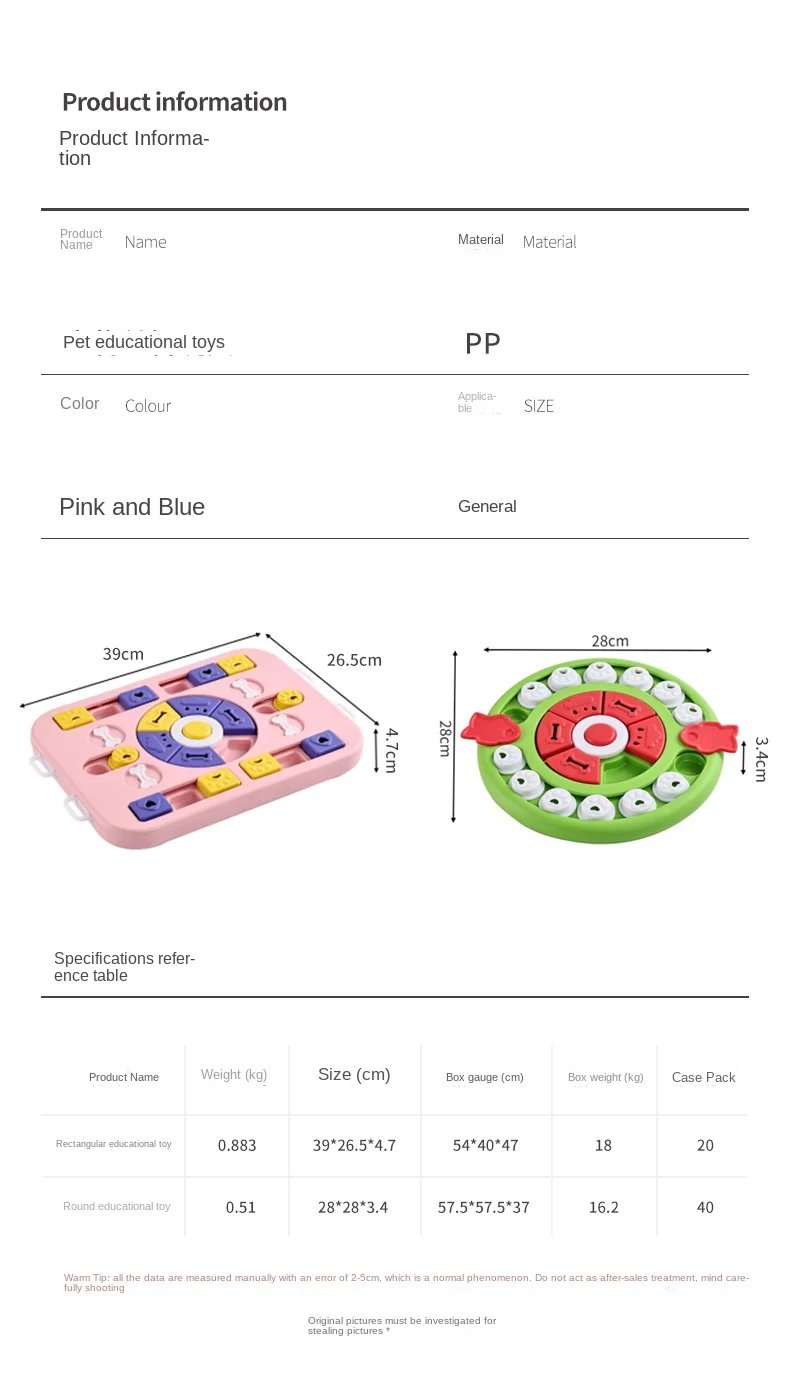 Jouet puzzle pour animaux de compagnie avec bol audible, mangeoire pour chien et chat, bol pour nourriture lente, fournitures pour animaux de compagnie, nouveau