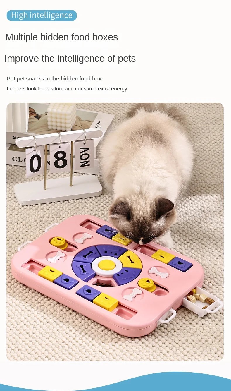 Jouet puzzle pour animaux de compagnie avec bol audible, mangeoire pour chien et chat, bol pour nourriture lente, fournitures pour animaux de compagnie, nouveau Jouet puzzle pour animaux de compagnie avec bol audible, mangeoire pour chien et chat, bol pour nourriture lente, fournitures pour animaux de compagnie, nouveau