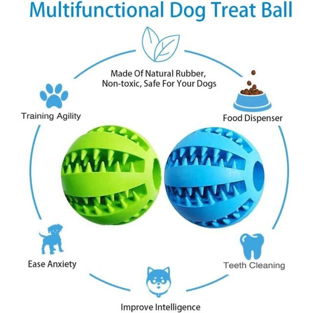 Balle en caoutchouc qui fuit pour chien et chat | jouet coule pour animaux de compagnie | jouets d'alimentation – Image 2