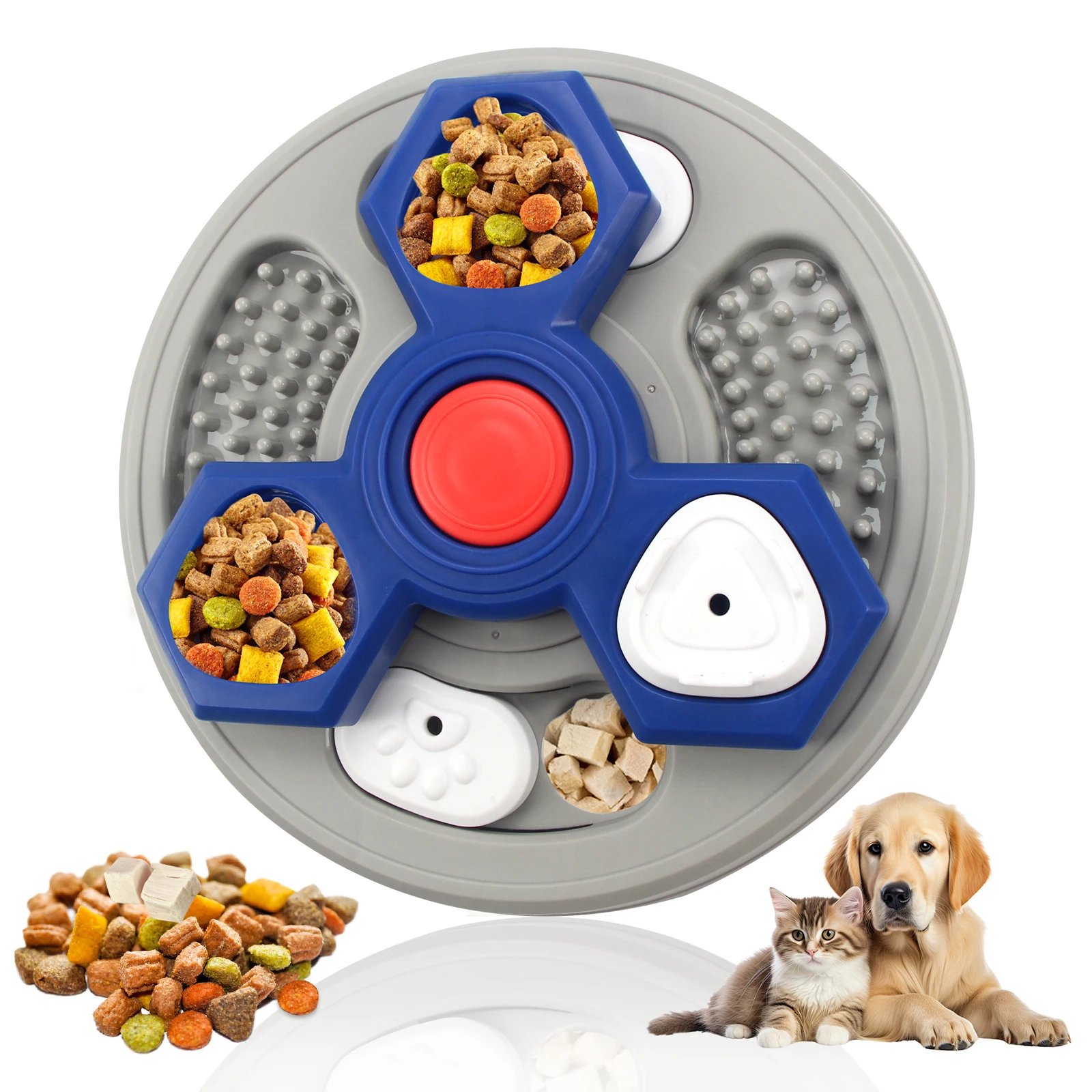 Jouet puzzle à 2 couches pour chien, distributeur de nourriture lent, augmentation interactive du QI du chiot, anti-étouffement, ustensiles cassins, assiettes à lécher pour chien Jouet puzzle à 2 couches pour chien, distributeur de nourriture lent, augmentation interactive du QI du chiot, anti-étouffement, ustensiles cassins, assiettes à lécher pour chien