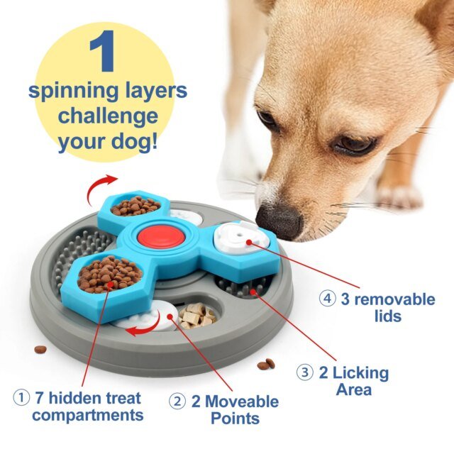Jouet puzzle à 2 couches pour chien | distributeur de nourriture lent | augmentation interactive du QI du chiot | Anti-étouffement, ustensiles cassins | assiettes à lécher pour chien – Image 2