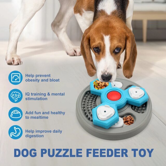 Jouet puzzle à 2 couches pour chien | distributeur de nourriture lent | augmentation interactive du QI du chiot | Anti-étouffement, ustensiles cassins | assiettes à lécher pour chien – Image 3