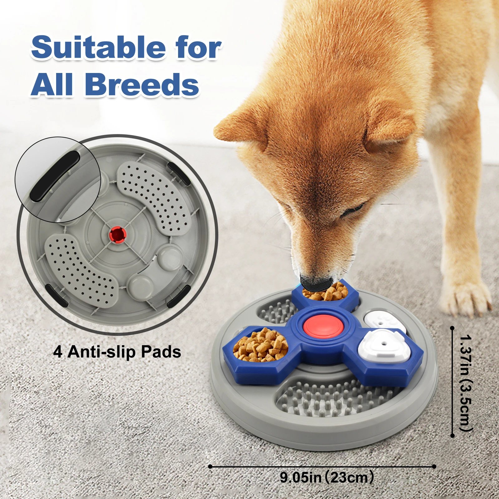 Jouet puzzle à 2 couches pour chien, distributeur de nourriture lent, augmentation interactive du QI du chiot, anti-étouffement, ustensiles cassins, assiettes à lécher pour chien Jouet puzzle à 2 couches pour chien, distributeur de nourriture lent, augmentation interactive du QI du chiot, anti-étouffement, ustensiles cassins, assiettes à lécher pour chien