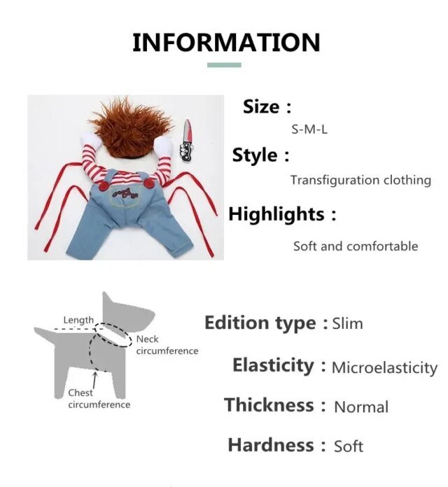Robe de Transformation pour Animal de Compagnie | Dague d'Halloween | Halloween vêtements pour Chiens – Image 5