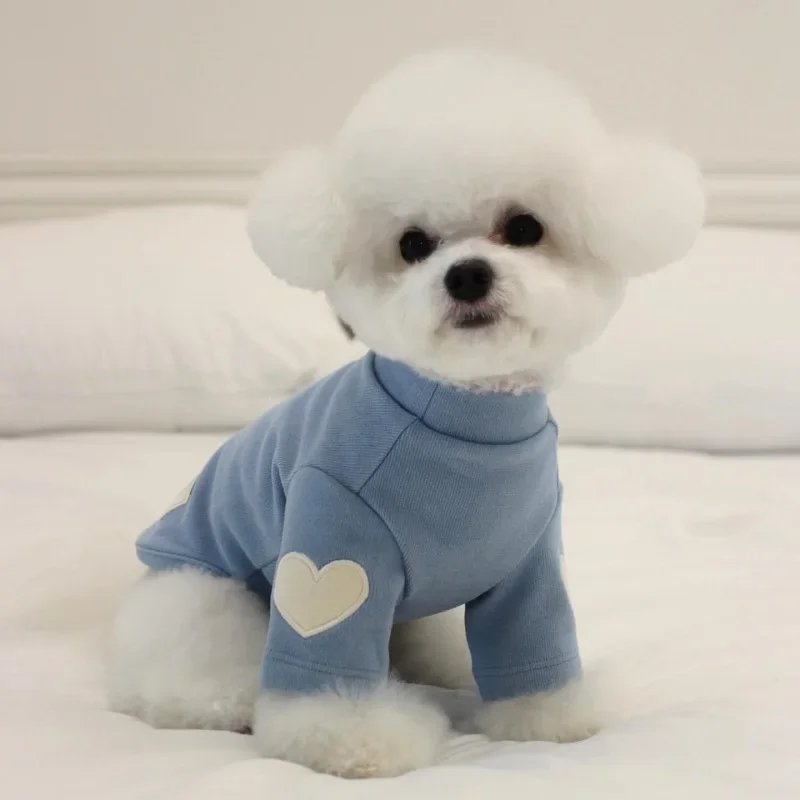 Sweat à capuche chaud pour animaux de compagnie, chemise de base, mignon, ours en peluche, Yorkshire, chat, vêtements pour chiens, vêtements pour chiots, créateur, hiver, amour