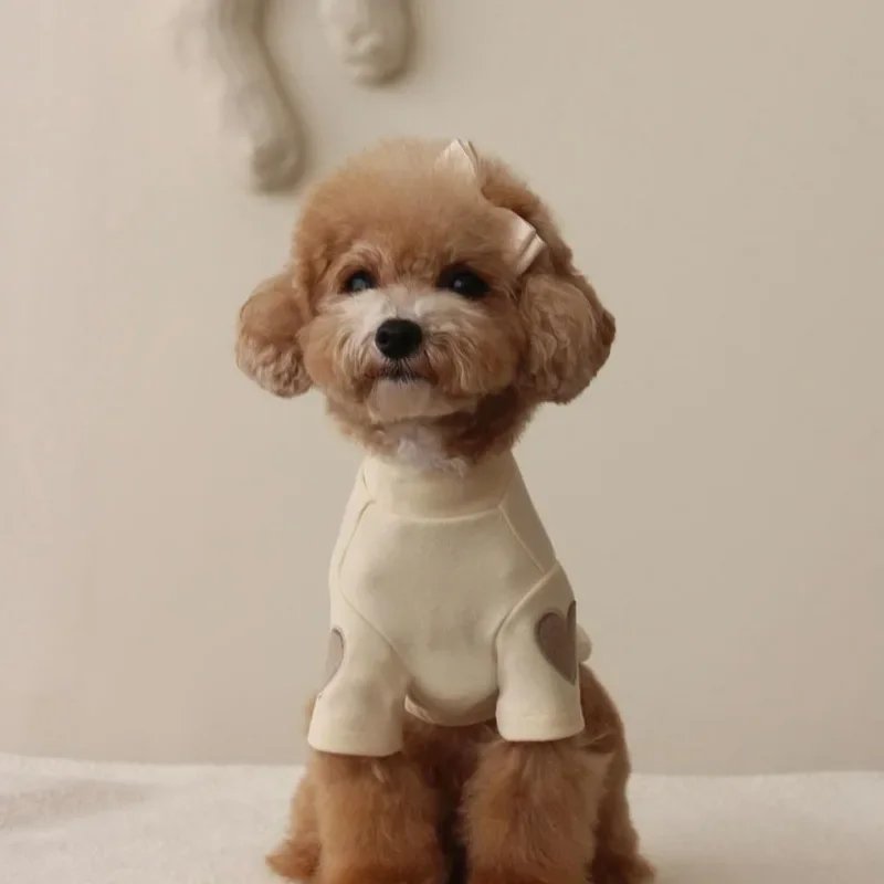 Sweat à capuche chaud pour animaux de compagnie, chemise de base, mignon, ours en peluche, Yorkshire, chat, vêtements pour chiens, vêtements pour chiots, créateur, hiver, amour