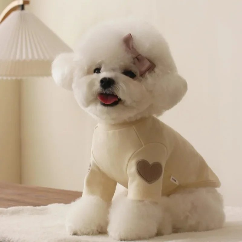 Sweat à capuche chaud pour animaux de compagnie, chemise de base, mignon, ours en peluche, Yorkshire, chat, vêtements pour chiens, vêtements pour chiots, créateur, hiver, amour