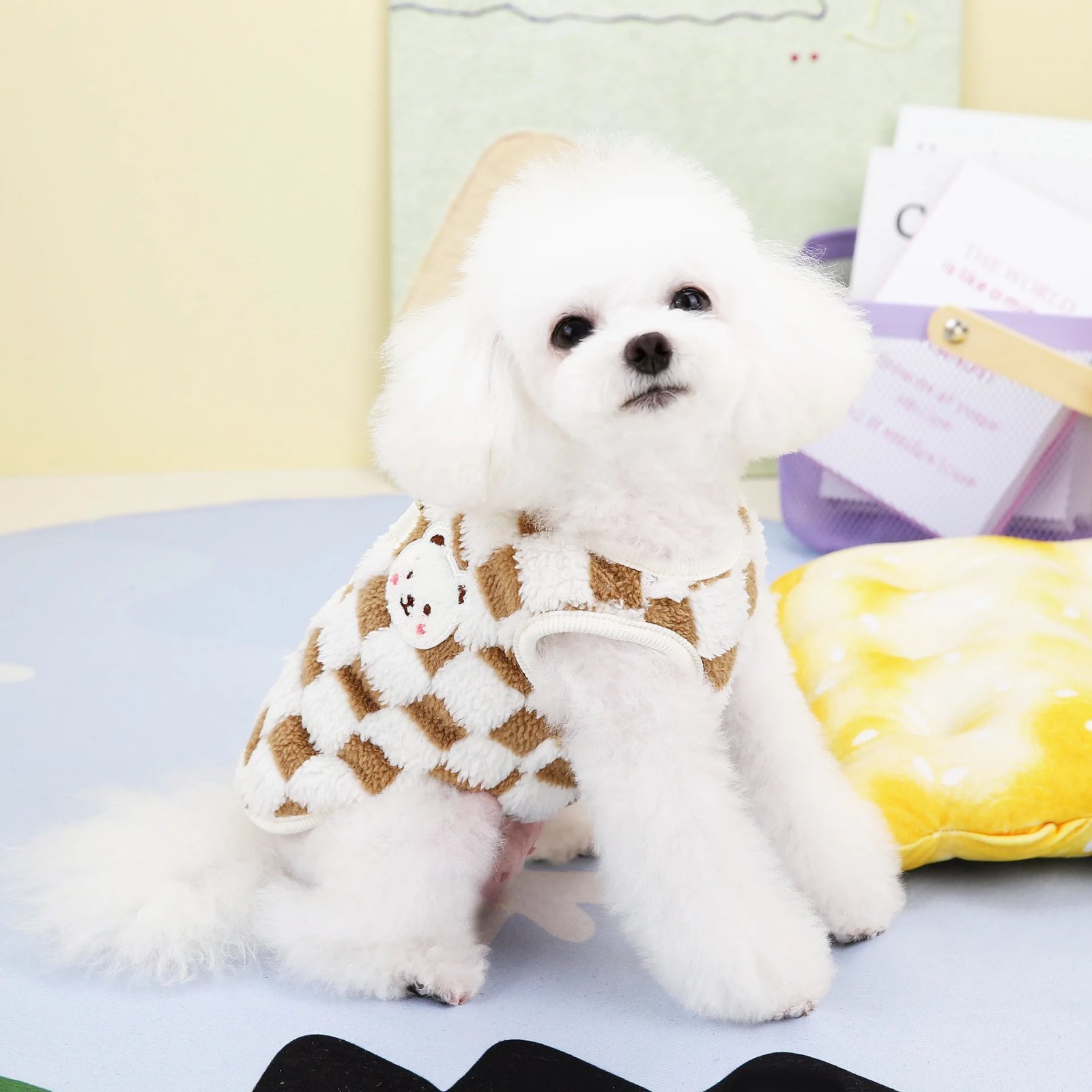 Veste d'hiver perforée pour petits chiens, manteau pour chien de compagnie, vêtements pour chiots, costume pour chihuahua, fournitures pour animaux de compagnie