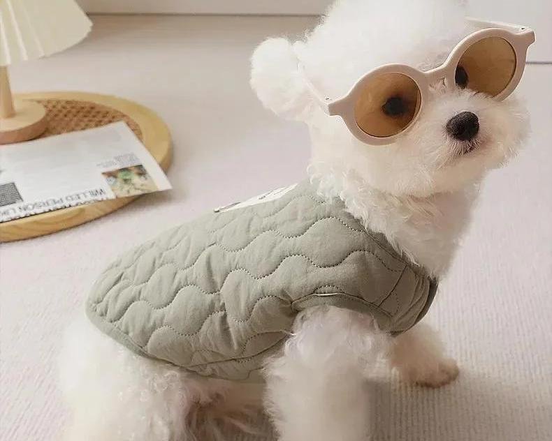 Veste en coton avec anneau en D pour chien, manteau en émail chaud, vêtements pour chiots, costume pour animaux de compagnie, petits et moyens chiens, hiver