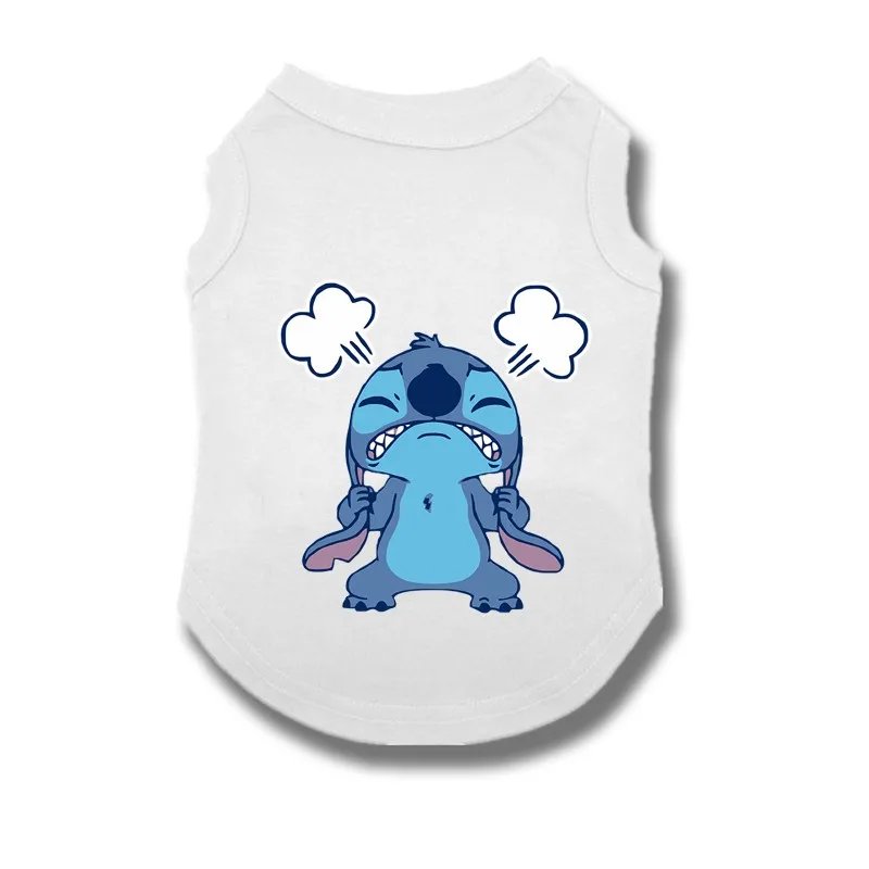 Vêtements en coton pour animaux de compagnie Disney Stitch, costume Chihuahua, vêtements d'été pour chiens, chiots, petits et moyens chiens, bouledogue français, mince