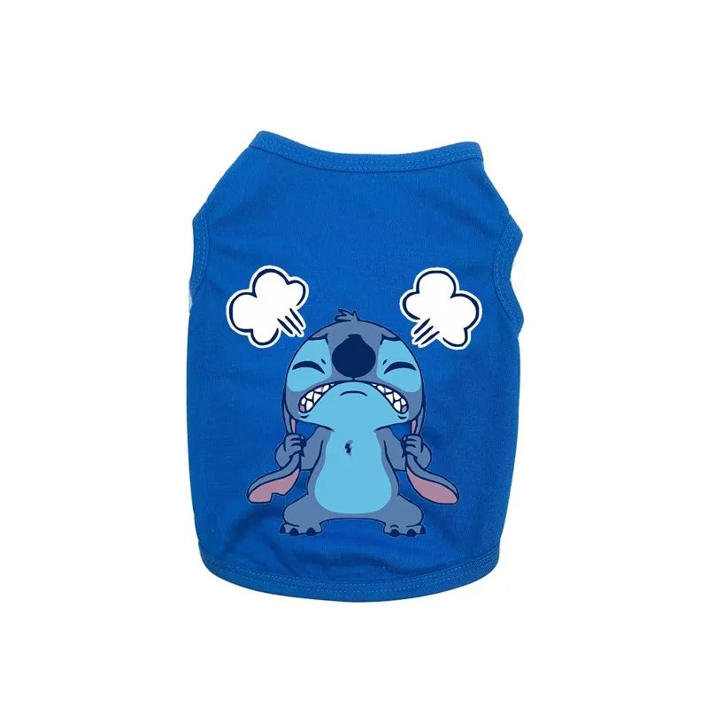 Vêtements en coton pour animaux de compagnie Disney Stitch, costume Chihuahua, vêtements d'été pour chiens, chiots, petits et moyens chiens, bouledogue français, mince