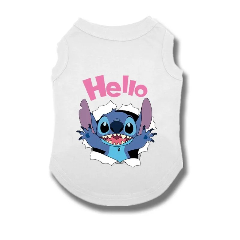 Vêtements en coton pour animaux de compagnie Disney Stitch, costume Chihuahua, vêtements d'été pour chiens, chiots, petits et moyens chiens, bouledogue français, mince