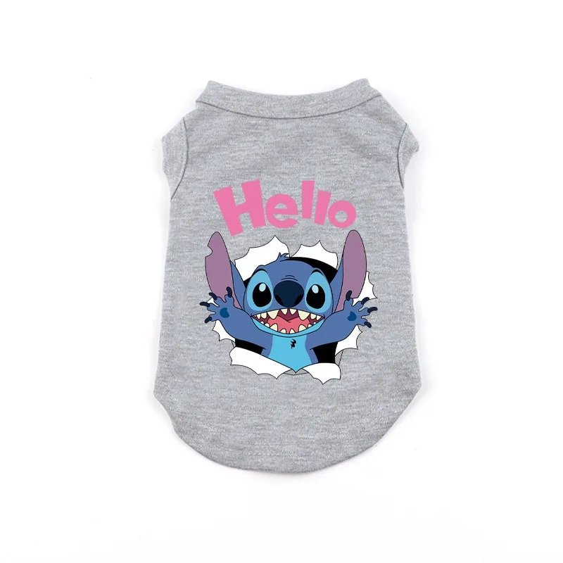 Vêtements en coton pour animaux de compagnie Disney Stitch, costume Chihuahua, vêtements d'été pour chiens, chiots, petits et moyens chiens, bouledogue français, mince