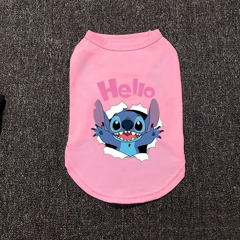 Vêtements en coton pour animaux de compagnie Disney Stitch, costume Chihuahua, vêtements d'été pour chiens, chiots, petits et moyens chiens, bouledogue français, mince