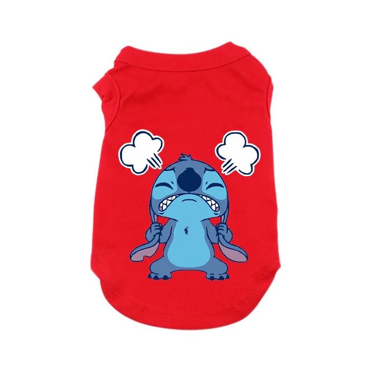 Vêtements en coton pour animaux de compagnie Disney Stitch, costume Chihuahua, vêtements d'été pour chiens, chiots, petits et moyens chiens, bouledogue français, mince