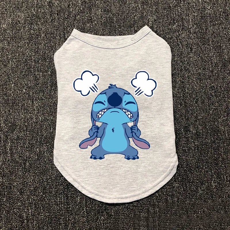 Vêtements en coton pour animaux de compagnie Disney Stitch, costume Chihuahua, vêtements d'été pour chiens, chiots, petits et moyens chiens, bouledogue français, mince