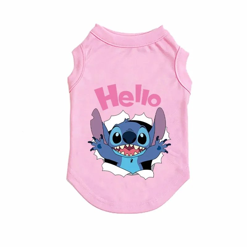 Vêtements en coton pour animaux de compagnie Disney Stitch, costume Chihuahua, vêtements d'été pour chiens, chiots, petits et moyens chiens, bouledogue français, mince