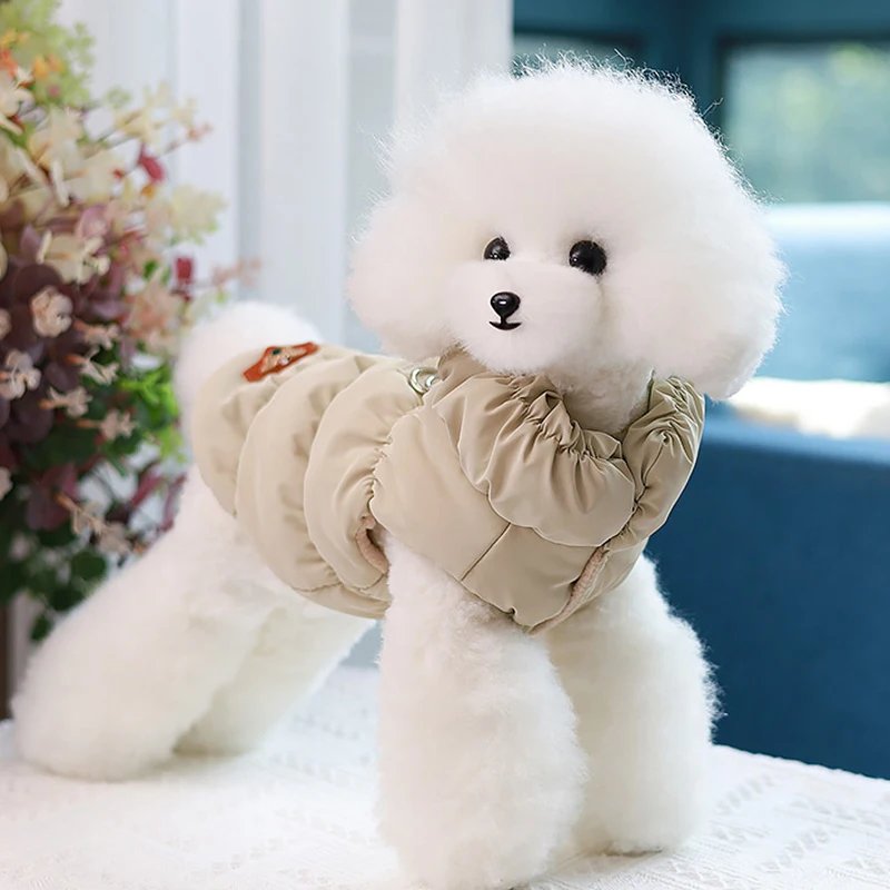 Vêtements rembourrés pour chiots et chats avec anneaux en D, veste chaude pour petits chiens, manteau pour chihuahua, manteau pour bouledogue français, tenues perforées SARL, hiver