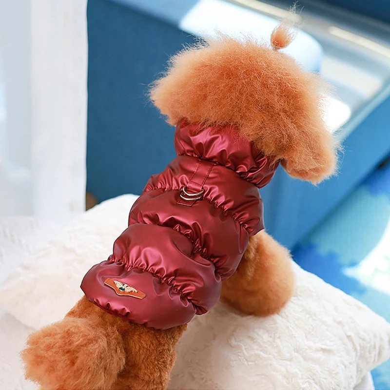 Vêtements rembourrés pour chiots et chats avec anneaux en D, veste chaude pour petits chiens, manteau pour chihuahua, manteau pour bouledogue français, tenues perforées SARL, hiver