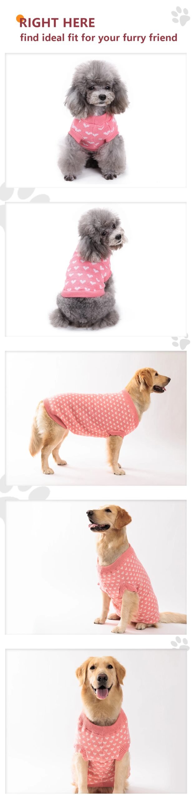 Pull d'hiver chaud pour animaux de compagnie avec motif de cœur pour petits et moyens chiens et chats, vêtements mignons et confortables pour animaux de compagnie par temps froid