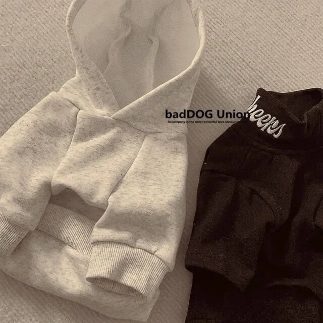 Sweat à capuche en coton imprimé lettre pour animaux de compagnie | vêtements pour chiens |  mode printemps et automne – Image 5