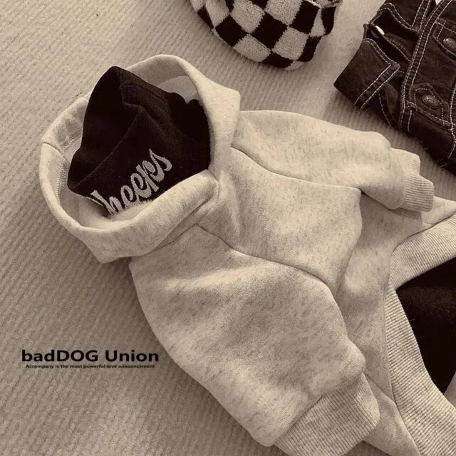 Sweat à capuche en coton imprimé lettre pour animaux de compagnie | vêtements pour chiens |  mode printemps et automne – Image 4