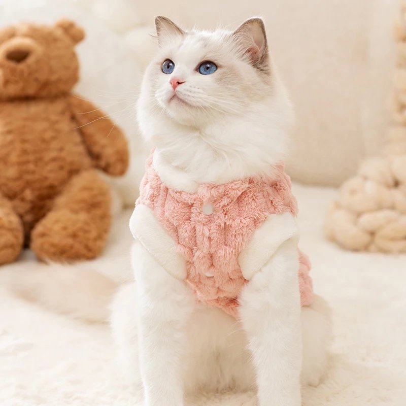 Vêtements d'hiver chauds pour chats sans poils, pull cardigan mignon pour animaux de compagnie, vêtements de costume Sphynx Kedi